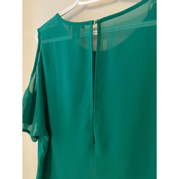 H&M Women's Cold Shoulder Green Tunic Top Size L - Picture 6 of 8